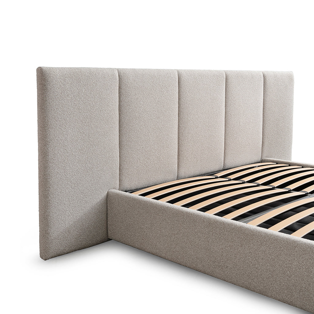 Amado Queen Bed Frame - Clay Grey with Storage