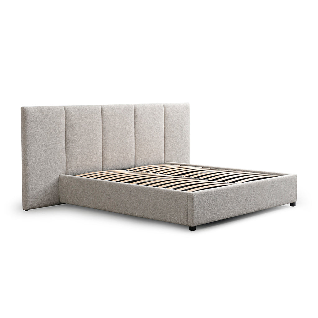 Amado Queen Bed Frame - Clay Grey with Storage