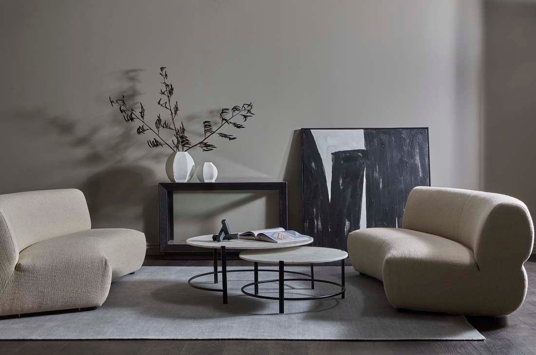 Zephyr Console - Crema Beige Marble - Natural
