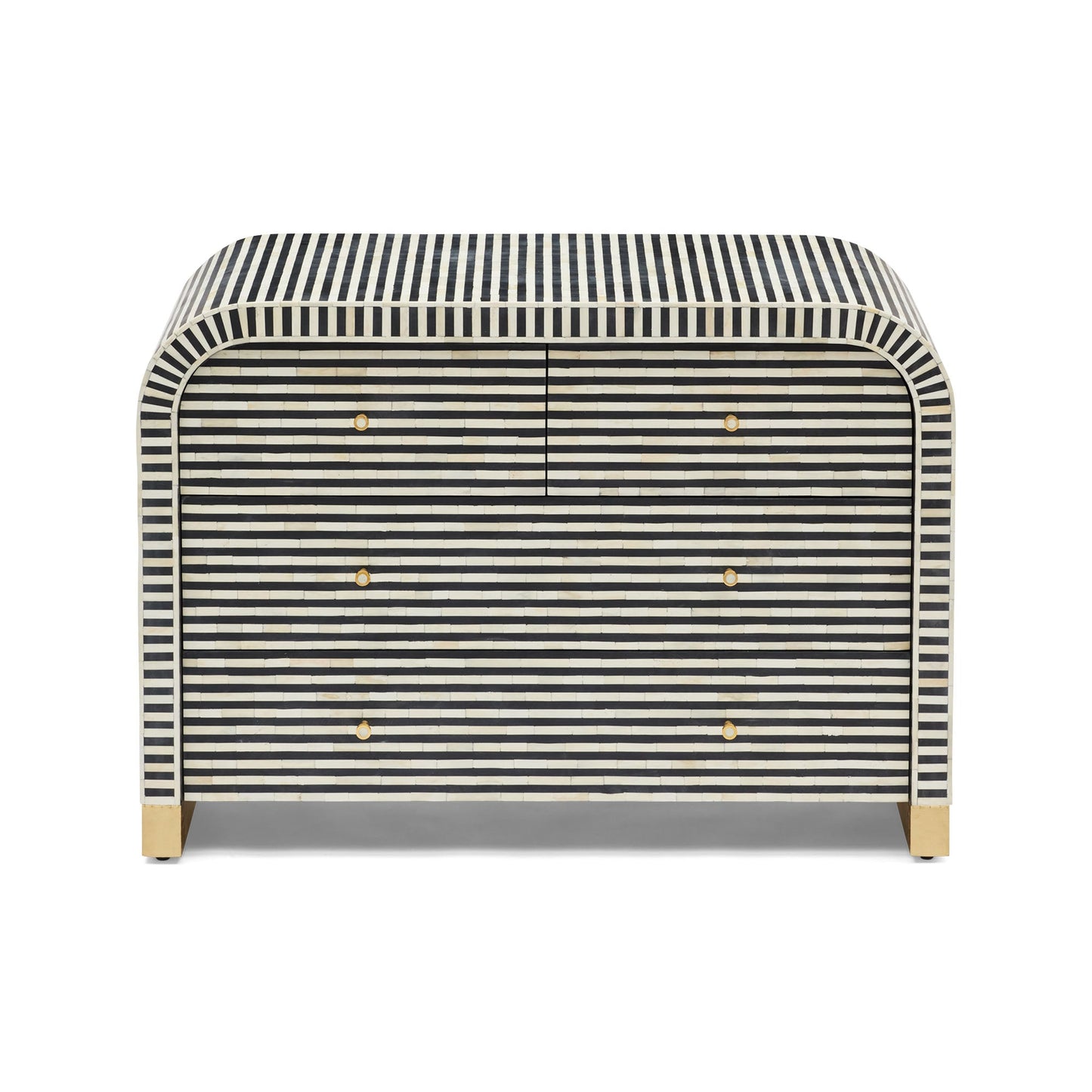 Ludo Bone Inlay 4-Drawer Black