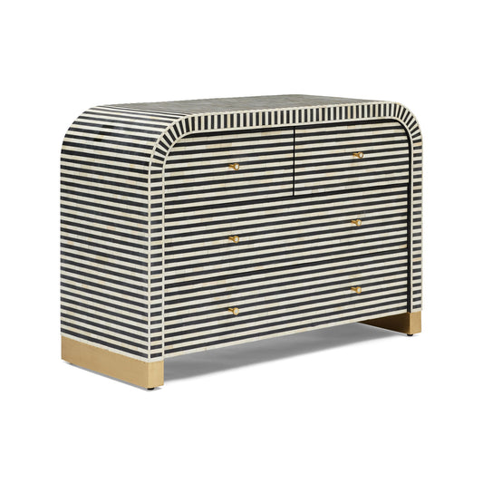 Ludo Bone Inlay 4-Drawer Black