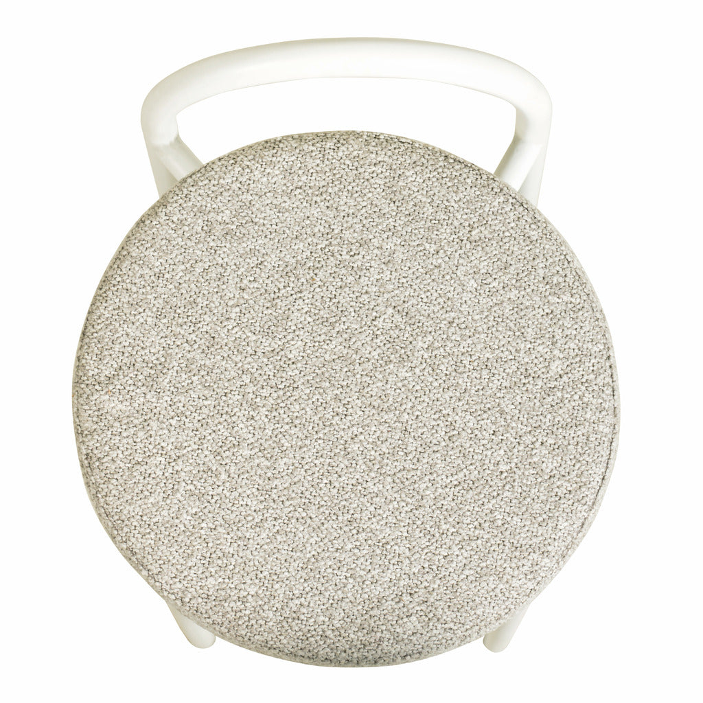 Set of 2 - Mclean 65cm White Frame Bar Stool - Clay Grey