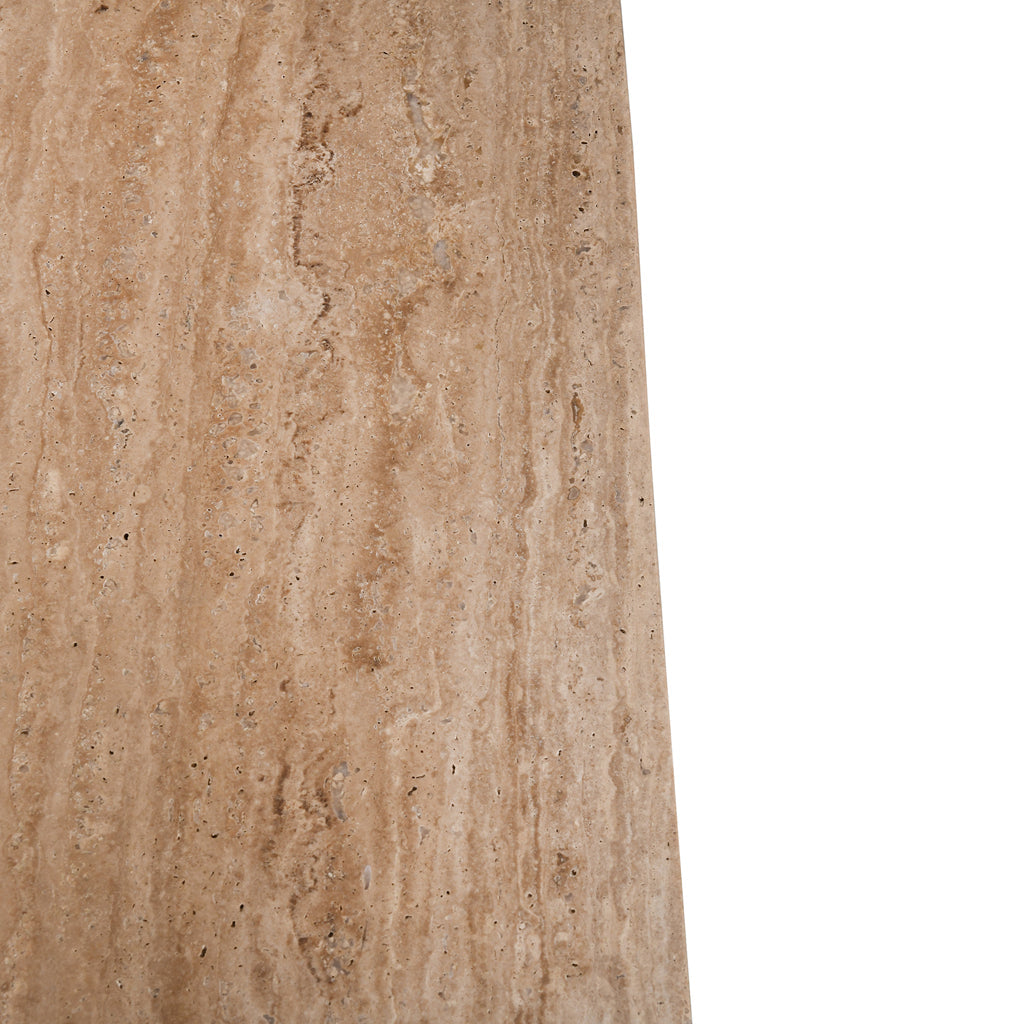 Sorina 1.2m Travertine Top Coffee Table - White Base