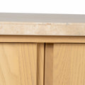 Linden 2.1m Travertine Top Sideboard Unit - Creme Ash