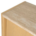 Linden 2.1m Travertine Top Sideboard Unit - Creme Ash