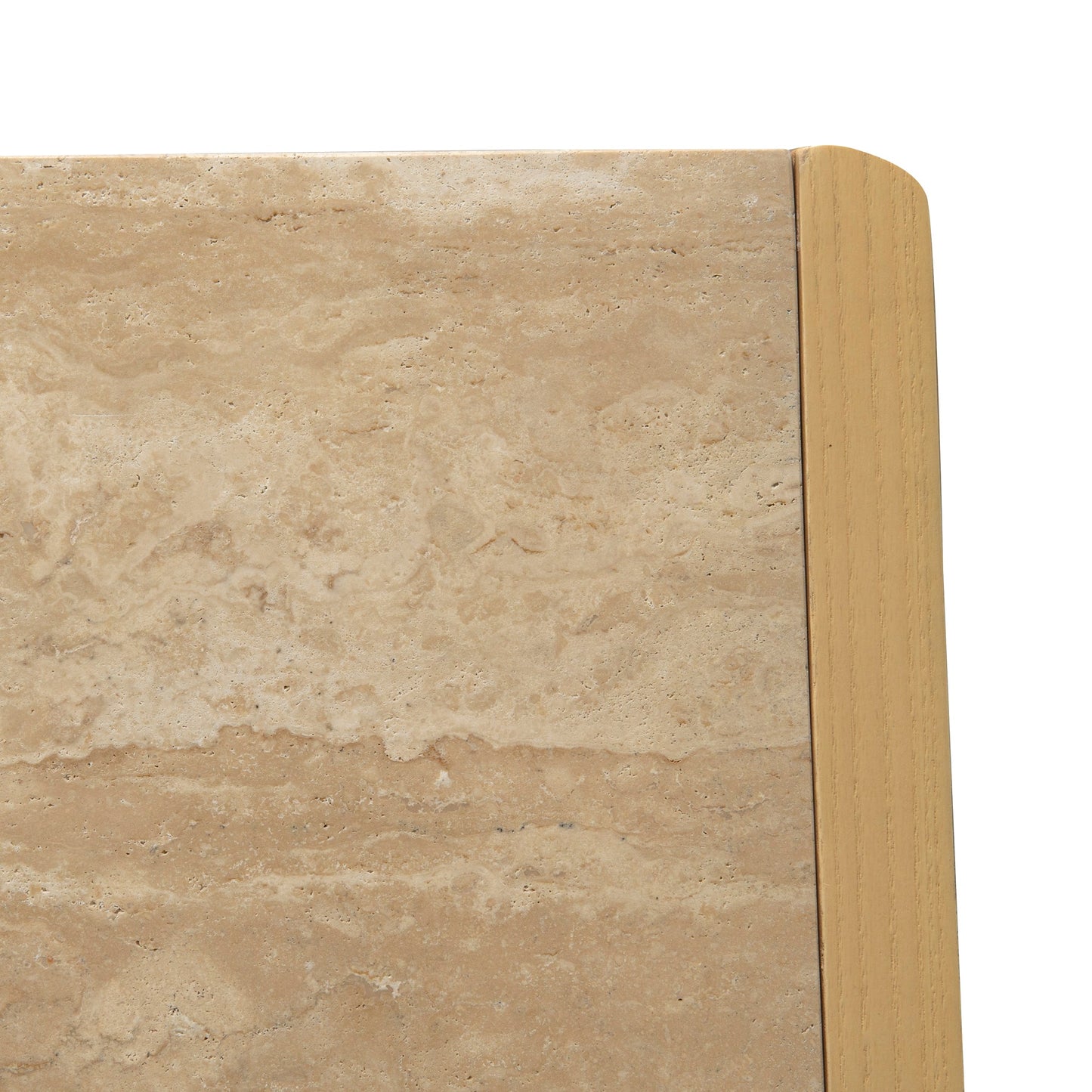 Linden 2.1m Travertine Top Sideboard Unit - Creme Ash