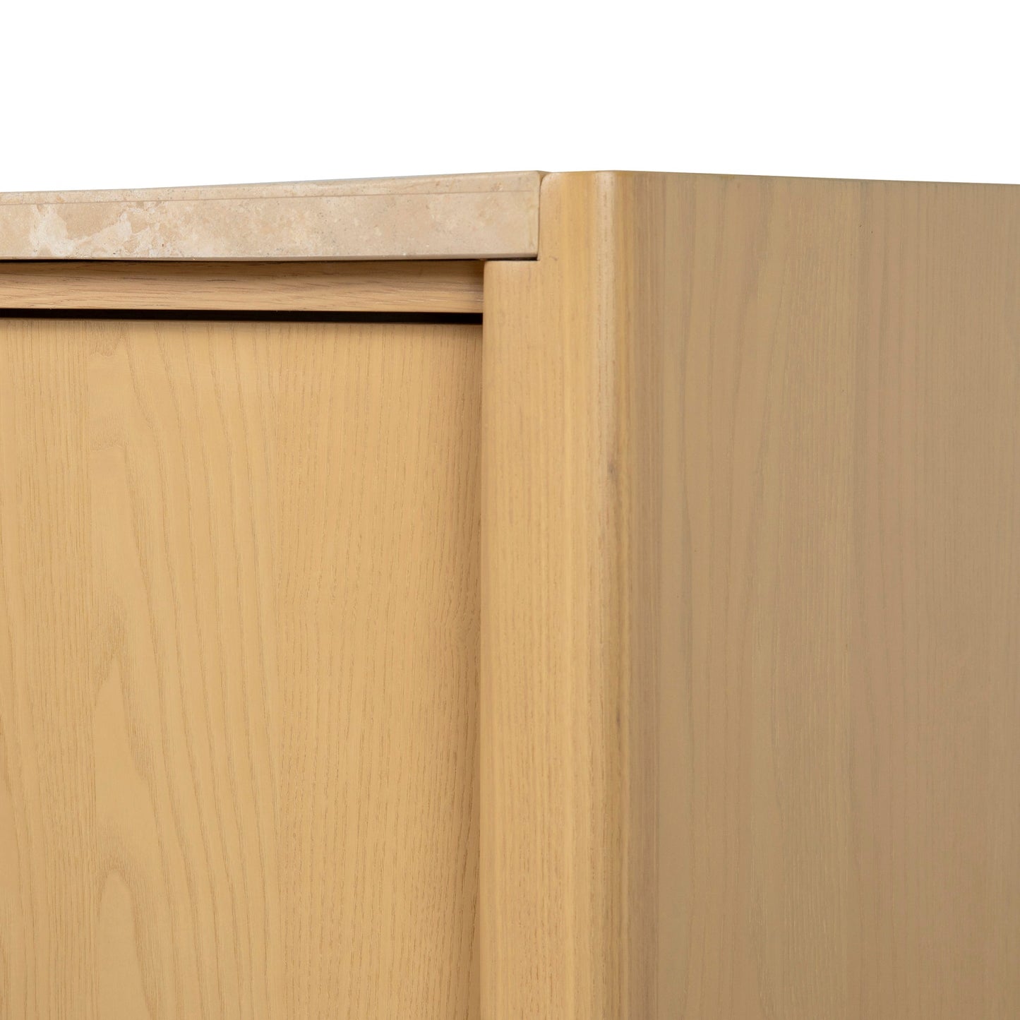 Linden 2.1m Travertine Top Sideboard Unit - Creme Ash