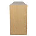 Linden 2.1m Travertine Top Sideboard Unit - Creme Ash