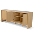 Linden 2.1m Travertine Top Sideboard Unit - Creme Ash