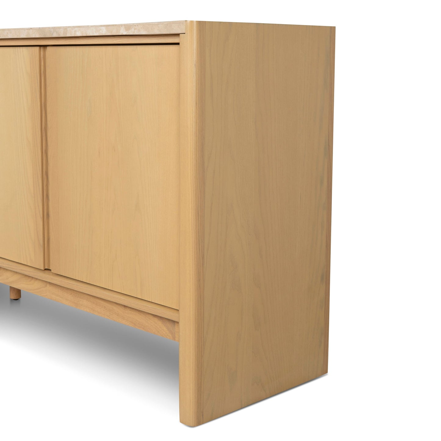 Linden 2.1m Travertine Top Sideboard Unit - Creme Ash
