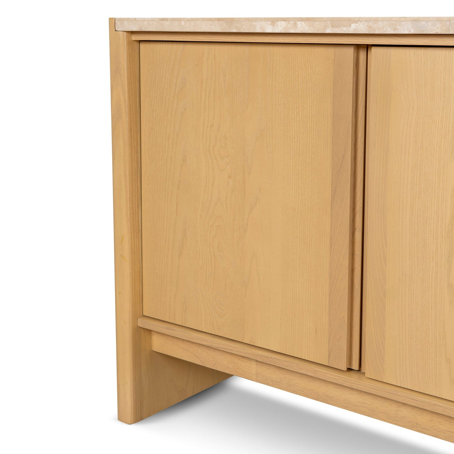 Linden 2.1m Travertine Top Sideboard Unit - Creme Ash