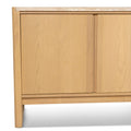 Linden 2.1m Travertine Top Sideboard Unit - Creme Ash
