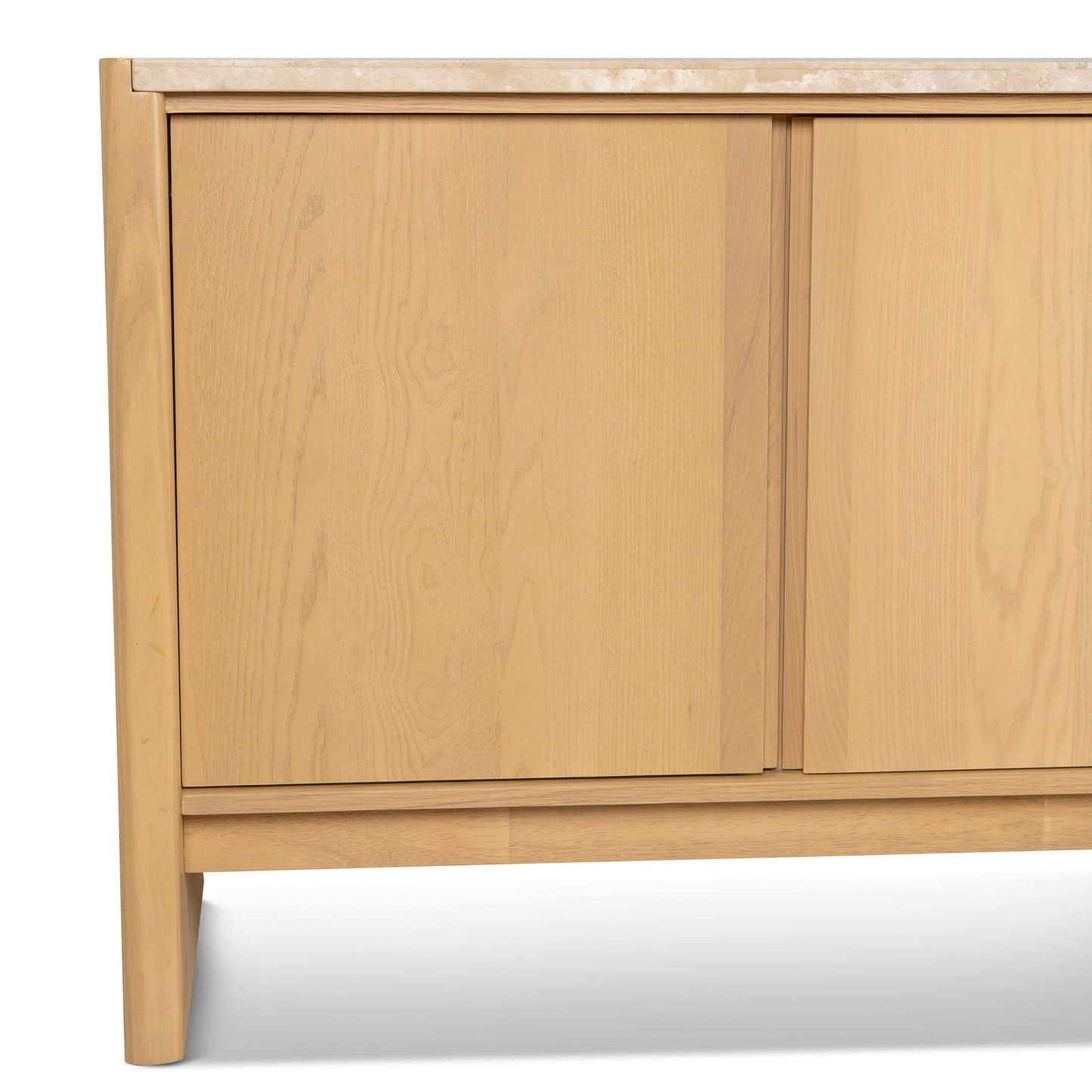 Linden 2.1m Travertine Top Sideboard Unit - Creme Ash