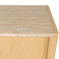 Linden 2.1m Travertine Top Sideboard Unit - Creme Ash