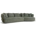 Rowe Right Chaise Sofa - Coral Dark Green