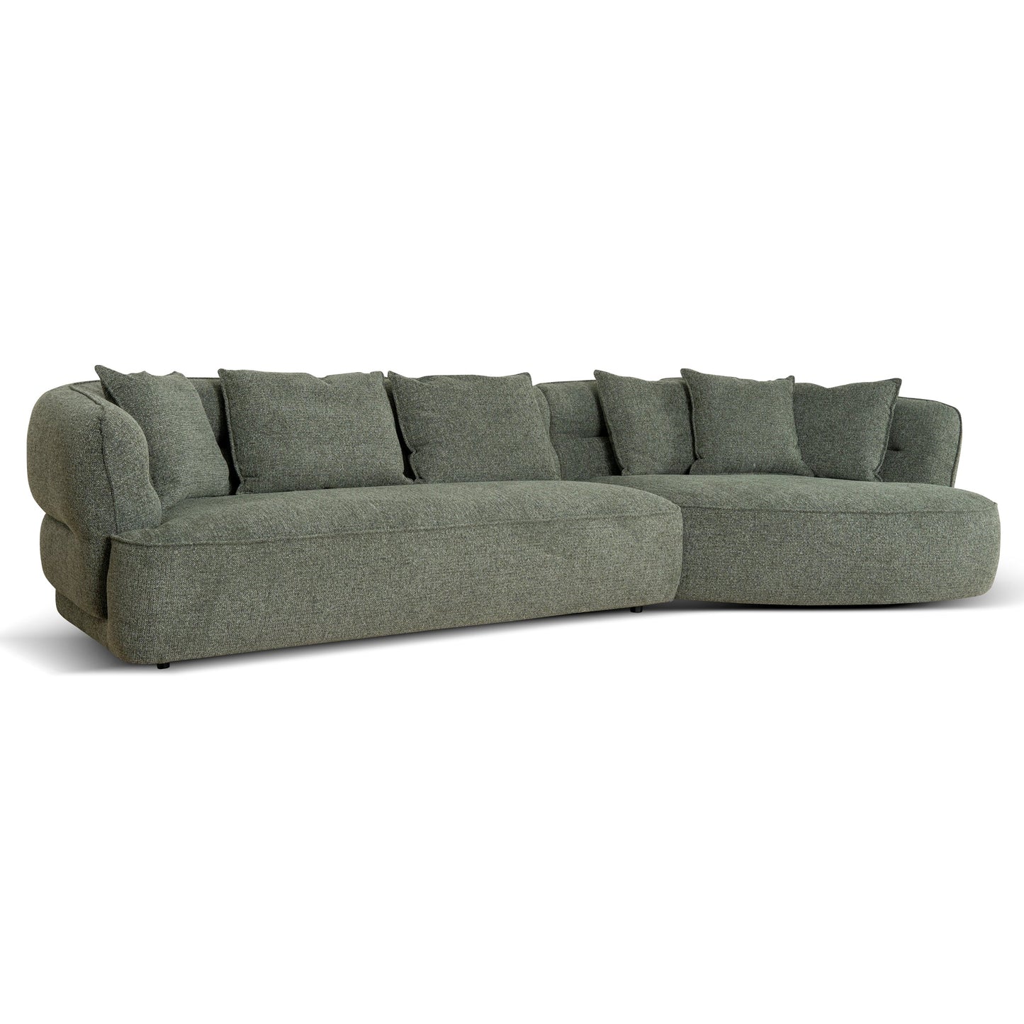 Rowe Right Chaise Sofa - Coral Dark Green