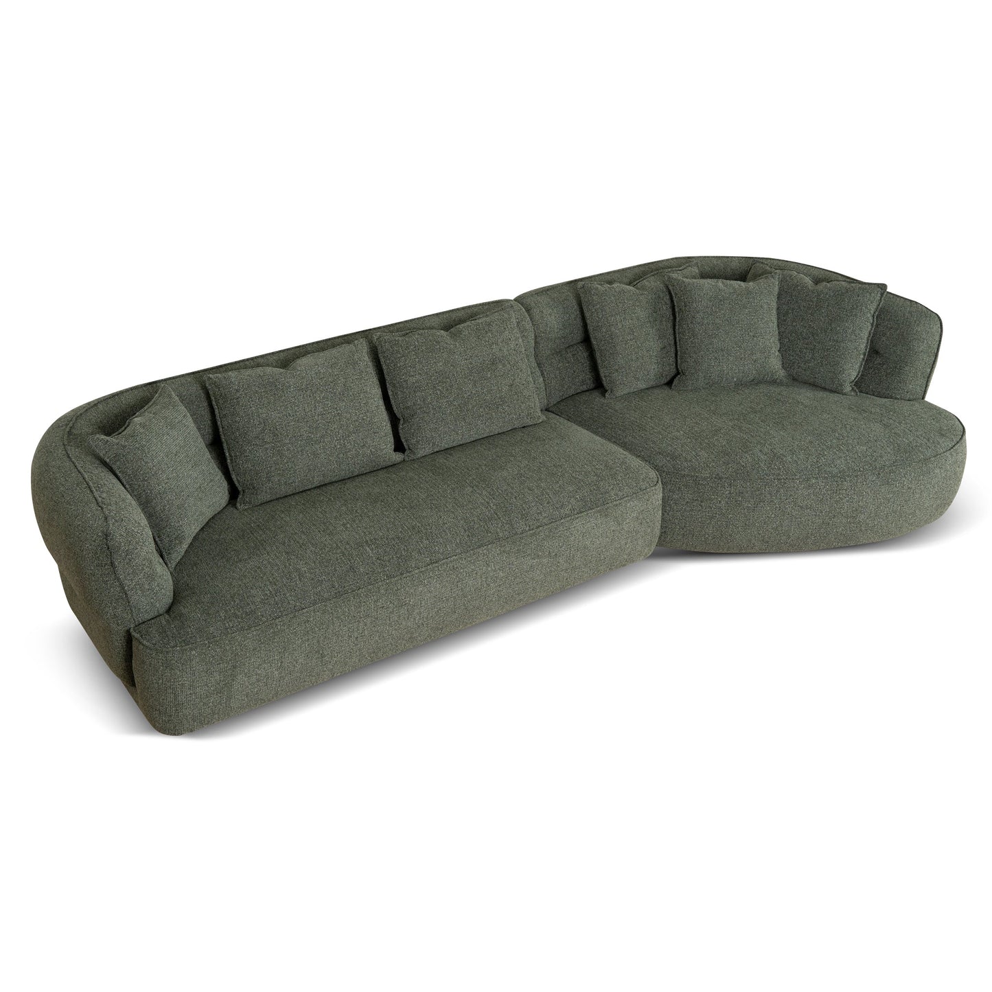 Rowe Right Chaise Sofa - Coral Dark Green