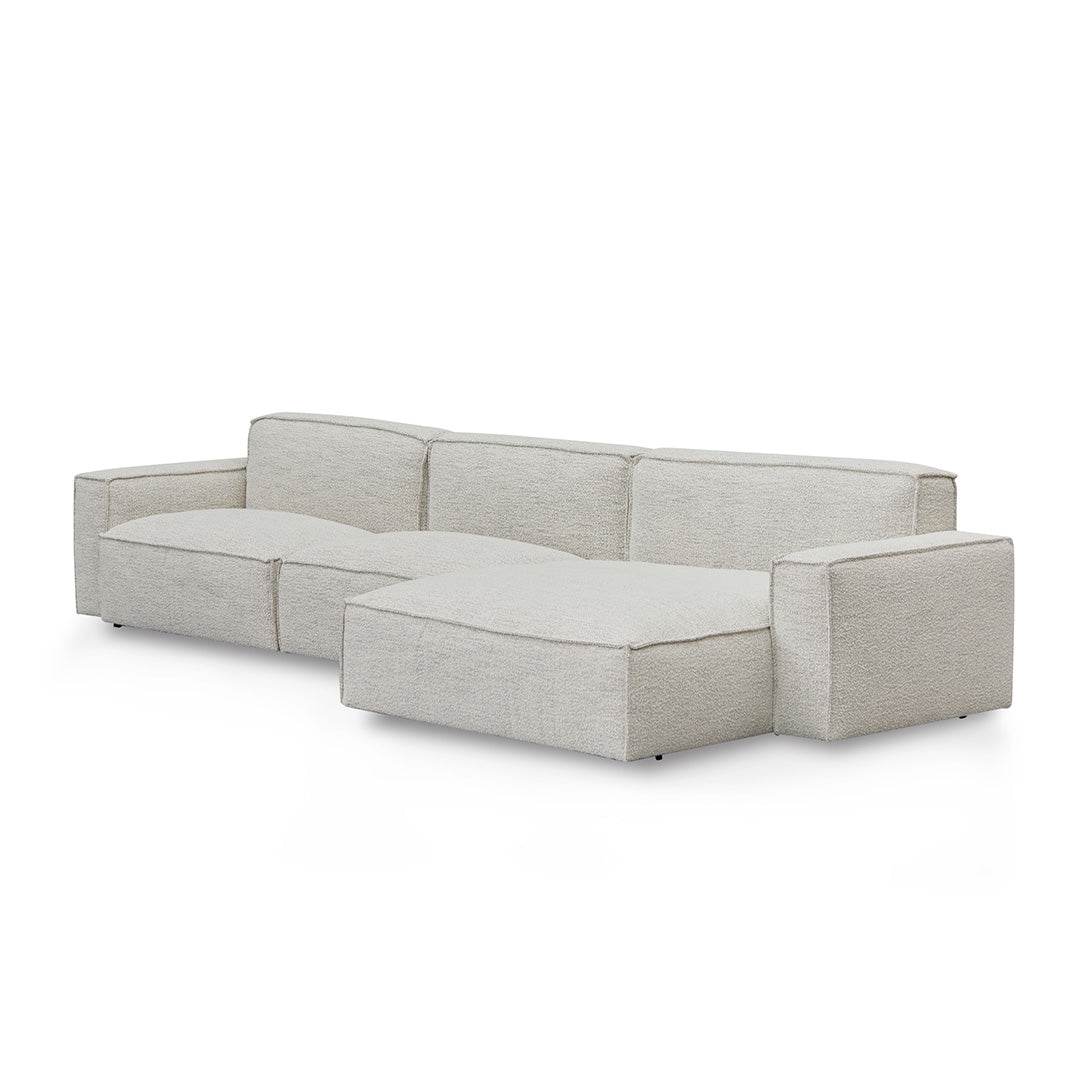 Roshil Right Chaise Fabric Sofa - Fog Grey