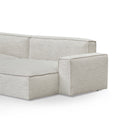 Roshil Right Chaise Fabric Sofa - Fog Grey