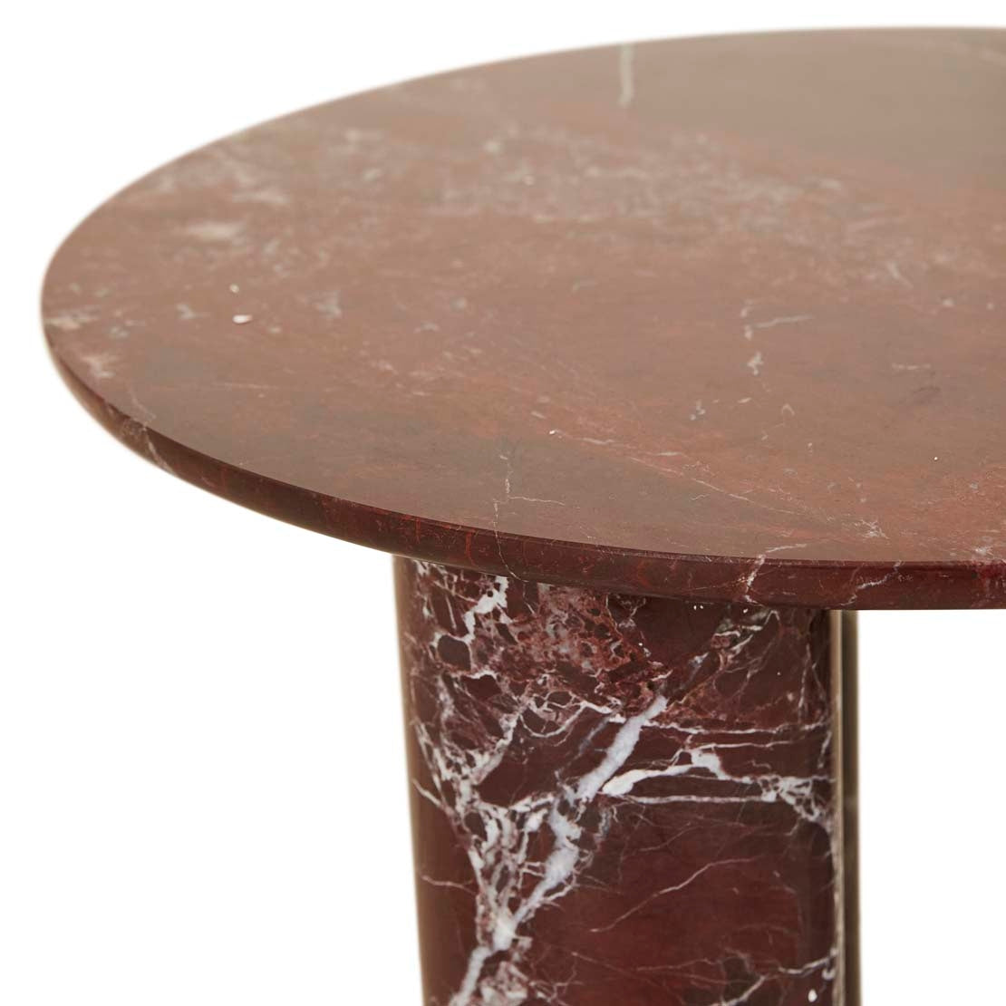 Atlas Orbit Side Table - Rouge Marble\