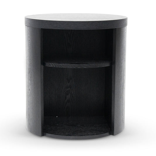 Honigold Round Wooden Bedside Table - Black Mountain