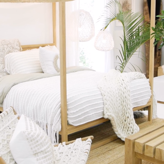 Strand Four Poster Bed | Natural