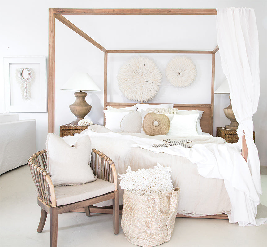 Strand Four Poster Bed | Natural